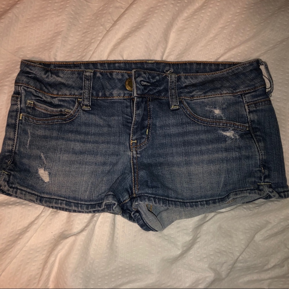 AE denim shorts
